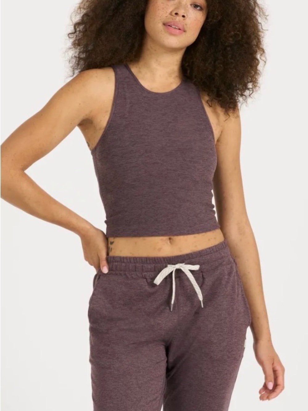 Vuori XS Elevation Plyo Tank in Smoked Plum Heather NWT